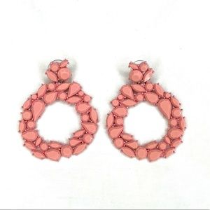 Lightweight Pink Statement Hoop Earrings